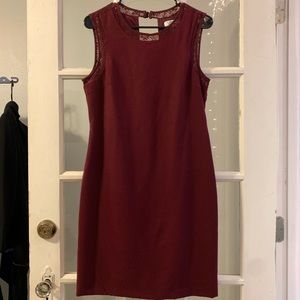 burgundy office dress